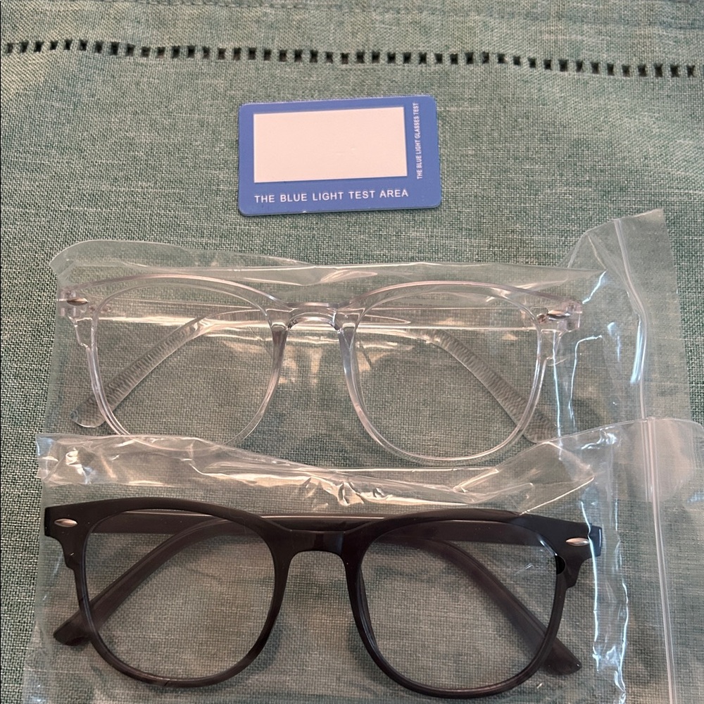 Clear and Black Frame Anti Blue Light Glasses Set